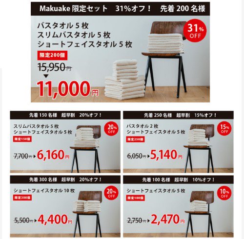 Makuake限定セット 31%OFF