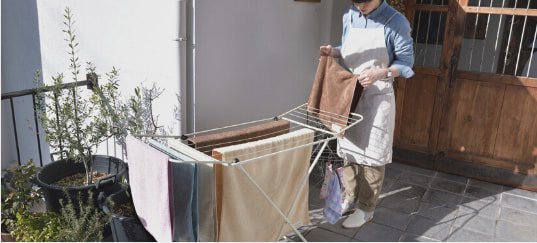 タオルを干している写真